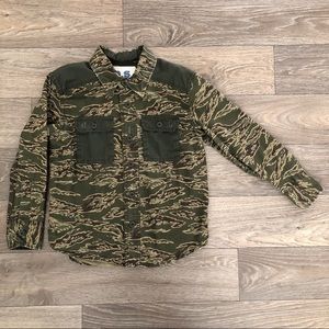 BOYS green Camouflage Camo button shirt